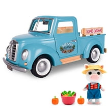 Honey Bee Acres Buzzby Farm Truck Vehicle with Miniature Doll Figure, 10 pieces, Children Ages 3+