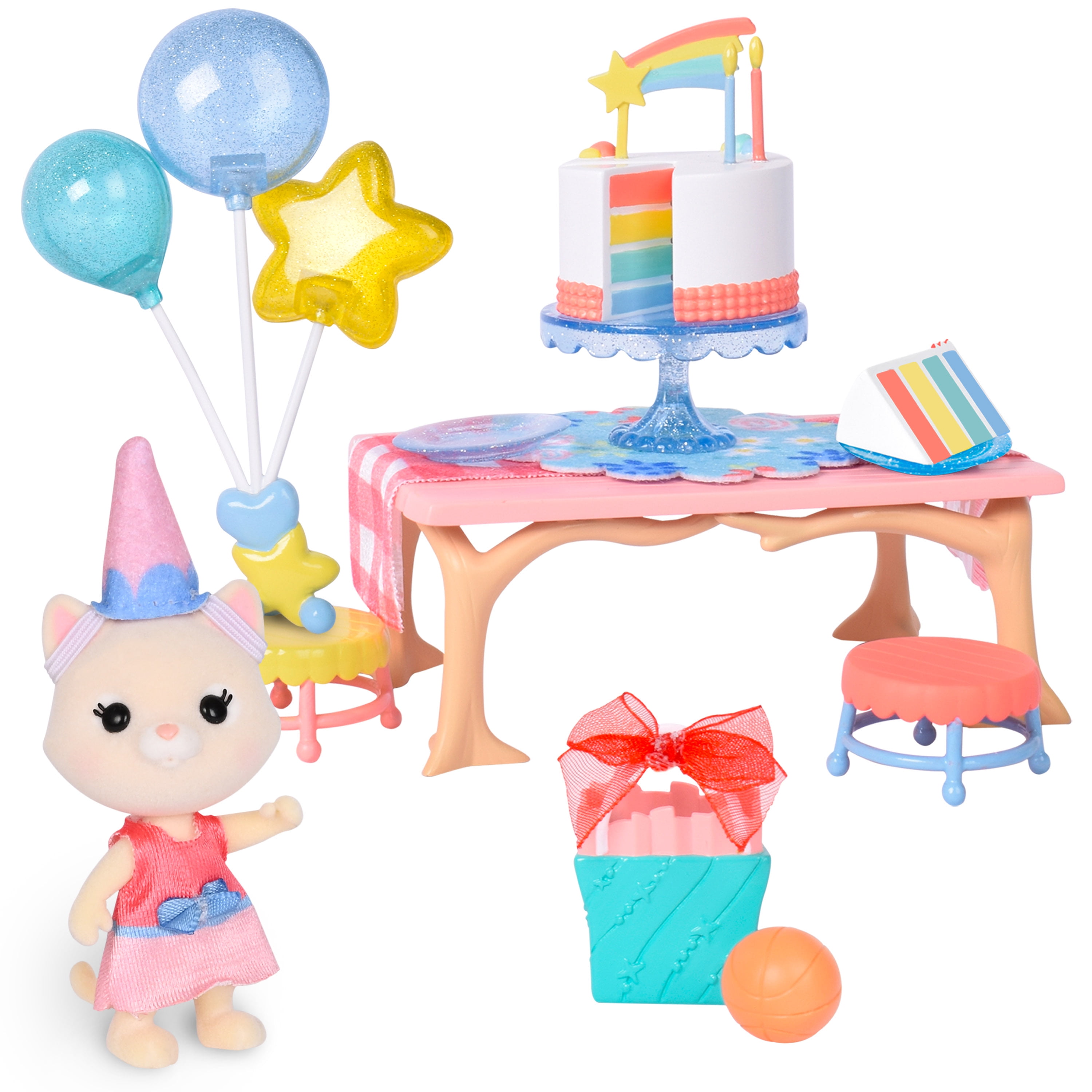 Honey Bee Acres Birthday Wishes Playset – 15 Piece Dollhouse Set – Collectible Doll for Kids Ages 3+