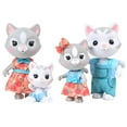 thumbnail interactive-video image 1 of Honey Bee Acres Purringtons Cat Family – Includes 4 Miniature Flocked Animal Figures with Removable Outfits – Dolls for Kids Ages 3+, 1 of 10