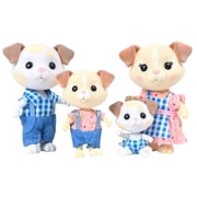 Honey Bee Acres Barksters Dog Family – Includes 4 Miniature Flocked Animal Figures with Removable Outfits – Dollhouse Toy Set for Kids Ages 3+