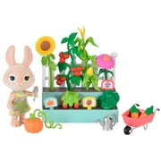 Honey Bee Acres Time to Garden Dollhouse Playset with Bunny Figure, 16 Pieces, Children Ages 3+