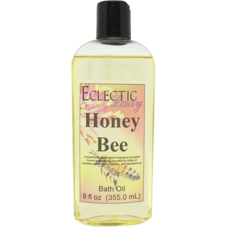 Honey Bee Bath Oil - Scented Body Oil - Relaxing & Moisturizing Bathing Oil - Fragrance Body Oil For Dry & Rough Sensitive Skin - 8 oz