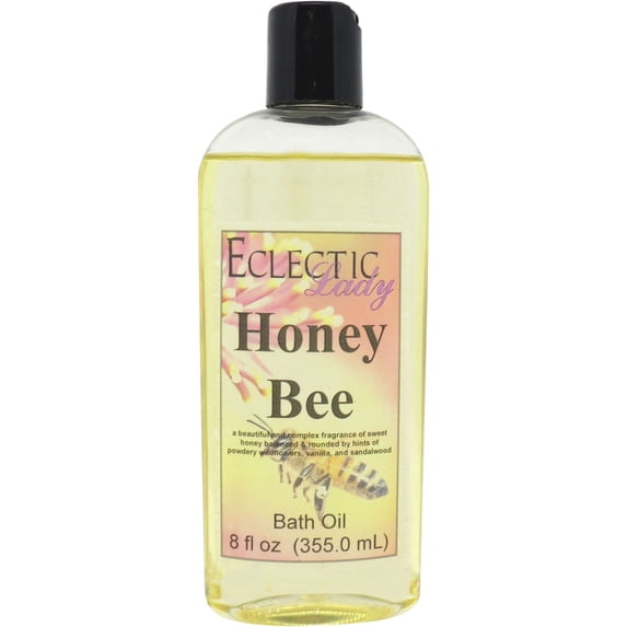 Honey Bee Bath Oil - Scented Body Oil - Relaxing & Moisturizing Bathing Oil - Fragrance Body Oil For Dry & Rough Sensitive Skin - 8 oz