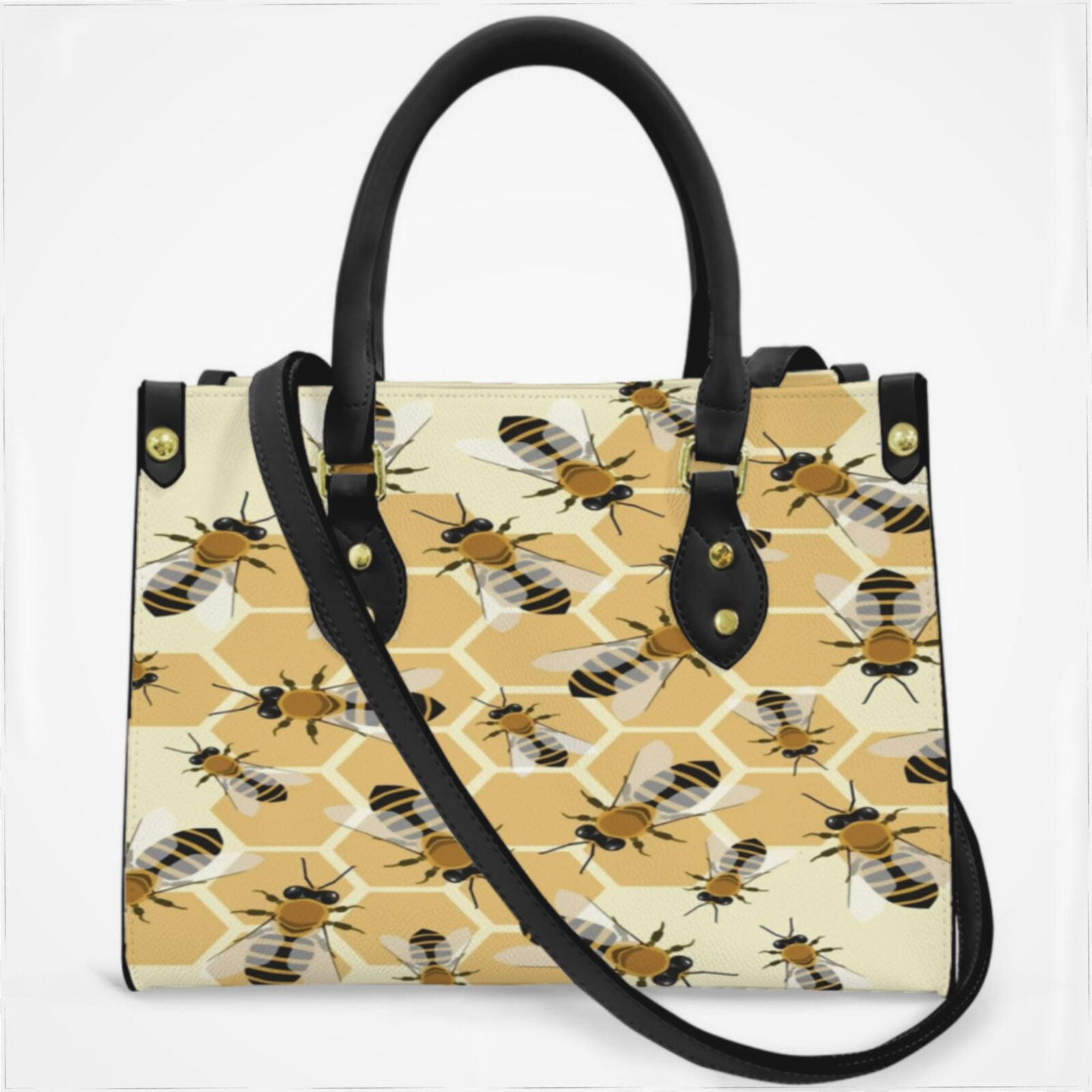 Honey Bee Bee Honeycomb Pattern Cross Body Bags For Women Small Leather ...