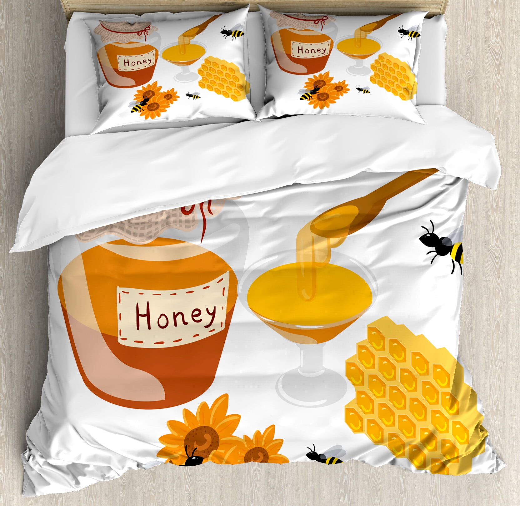 Honey Bee Duvet Cover Set Apiary Collaboration Wooden Spoon Honeycomb honey-bee-duvet-cover-set-apiary-collaboration-wooden-spoon-honeycomb