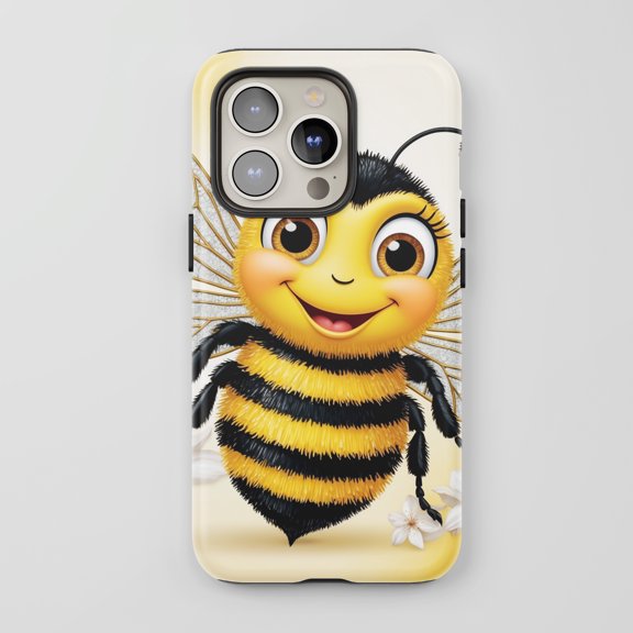 Honey Bee For All iPhone Series Protective Phone Case Cartoon Animal Yellow Black
