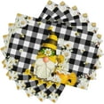 thumbnail image 1 of Honey Bee Gnome Placemats,Spring Summer Daisy Floral Linen Place Mats Set of 6,Black White Buffalo Plaid Dinner Mats for Family Dinner 12x18 Inch, 1 of 1
