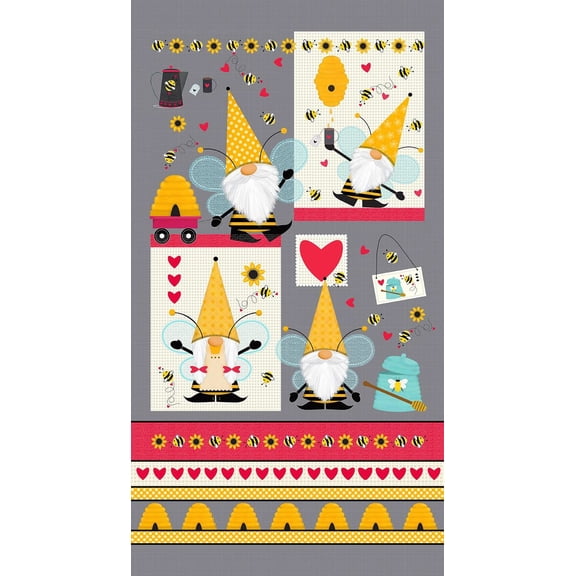 Honey Bee Gnomes Panel