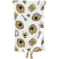 thumbnail image 1 of Honey Bee Hive Large Beach Towel - Plush Thick Cotton Pool Towel, Adult Beach Towels, 1 of 17