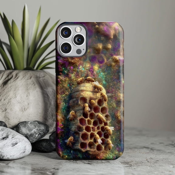 Honey Bee Honeycomb Beeswax Colorful Nature Inspired Bee Lover Gift iPhone Tough Case
