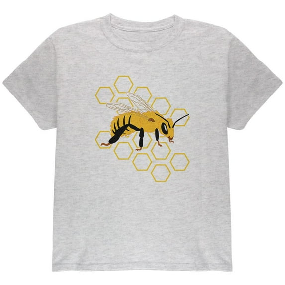 Honey Bee Honeycomb Outline Youth T Shirt