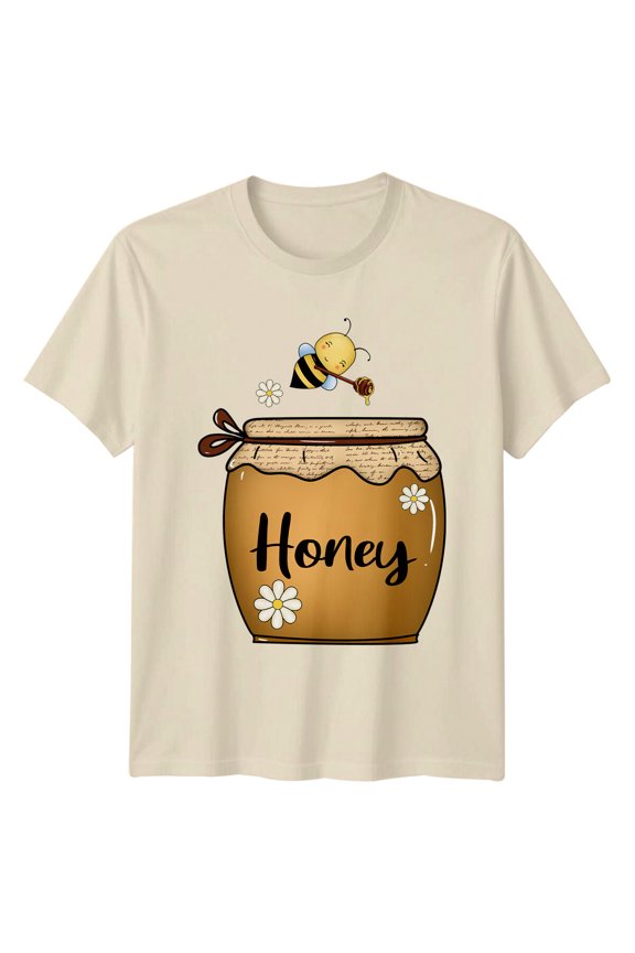 Honey Bee Jar Nature Lover Sweet Bee Graphic T-Shirt All Size S-5XL