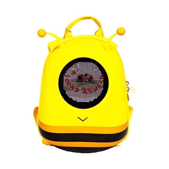 Honey Bee LED Backpack with Programmable Diy Screen, Hard Shell Waterproof Motorcycle Riding Bag, Full Color Creative Tech Gear Gift