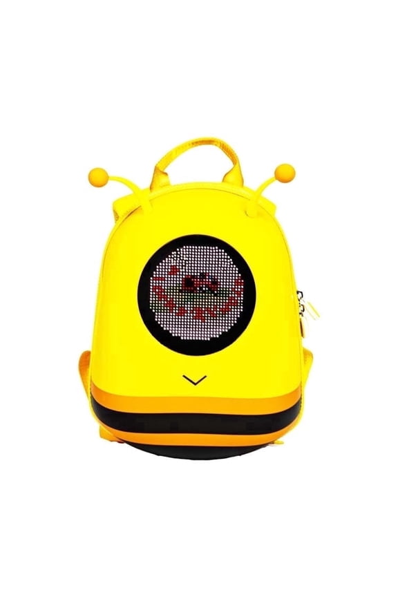 Honey Bee LED Backpack with Programmable Diy Screen, Hard Shell Waterproof Motorcycle Riding Bag, Full Color Creative Tech Gear Gift