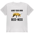 thumbnail image 1 of Honey Bee Mind Your Own Bees-ness Business Youth T Shirt White YMD, 1 of 1