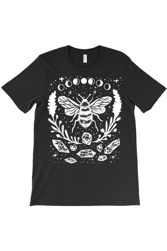 Honey Bee Moon Phases Crystals Gothic Punk Style Themed for a Bee Lover - Great Gift Idea H20936 T-Shirt, for Men and Women, Up to Size 5XL