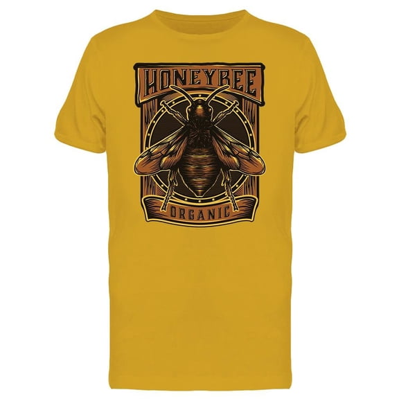 Honey Bee, Organic. Stamp T-Shirt Men -Image by Shutterstock, Male Medium