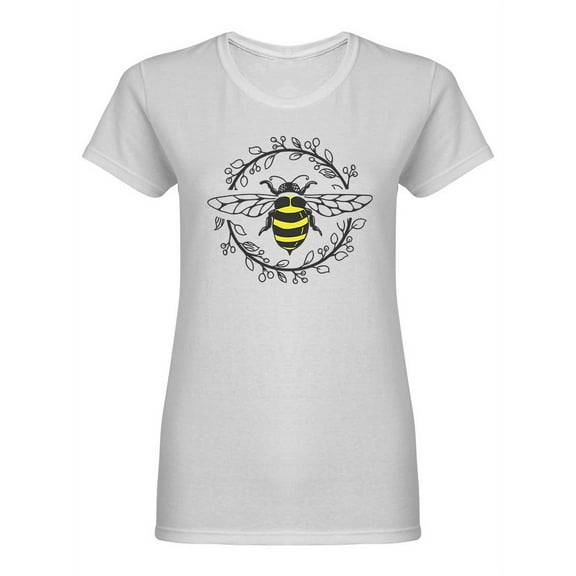 Honey Bee Ornamental Design Shaped T-Shirt Women -Image by Shutterstock, Female Large