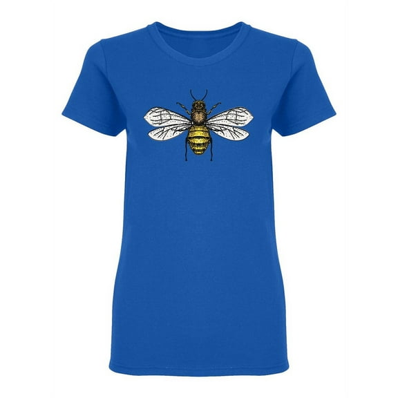 Honey Bee Sketch Graphic Shaped T-Shirt Women -Image by Shutterstock, Female XX-Large