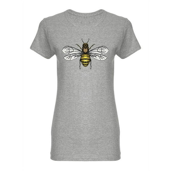 Honey Bee Sketch Graphic Shaped T-Shirt Women -Image by Shutterstock, Female XX-Large