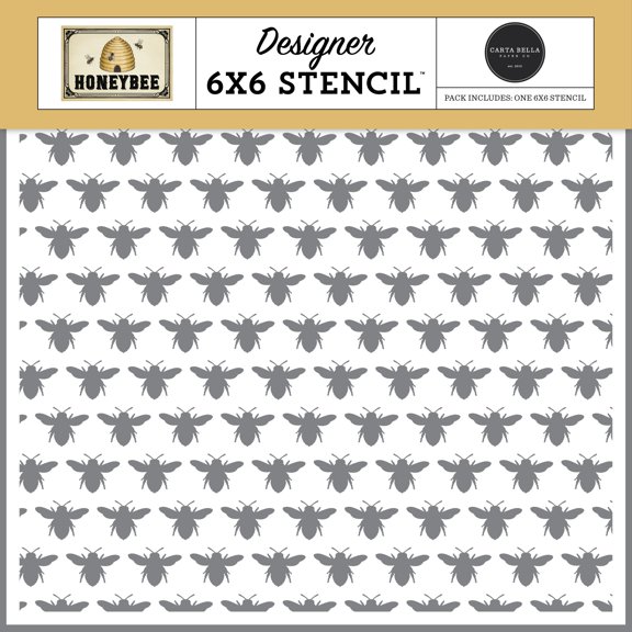 Honey Bee Stencil 6"X6"-Swarm Of Bees