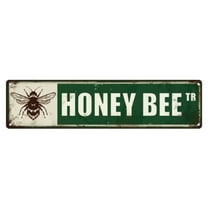 Honey Bee Tin Sign Vintage Metal Sign Office Living Room Bar Coffee Wall Art Decor 4x16inch