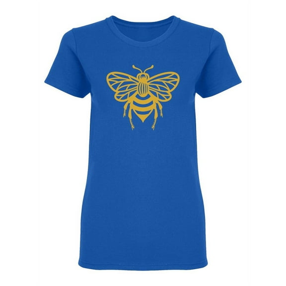 Honey Bee Yellow Outline Shaped T-Shirt Women -Image by Shutterstock, Female Medium