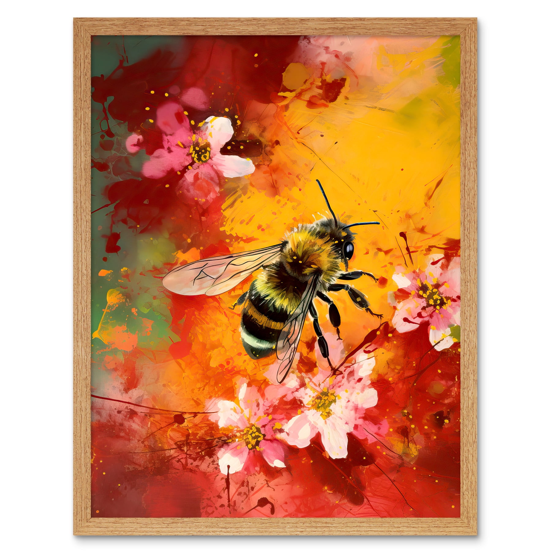 Honey Bee Helenium Flower Photographic Art Canvas