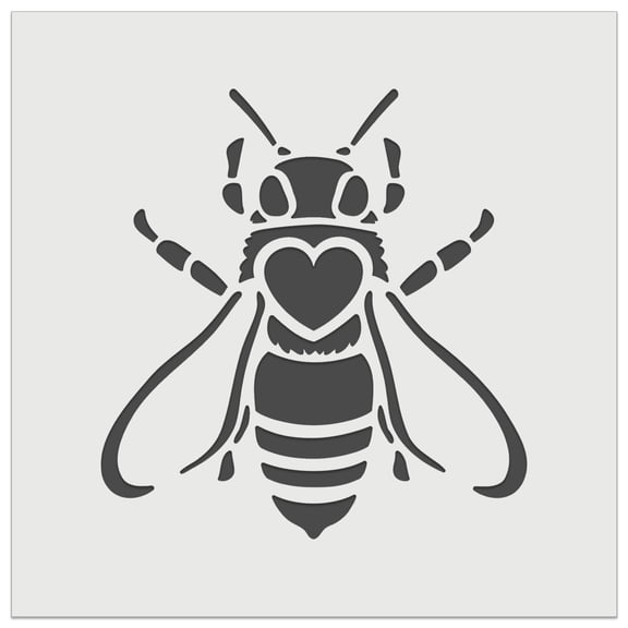 Honey Bee with Heart on Back DIY Cookie Wall Craft Stencil - 11.5 Inch