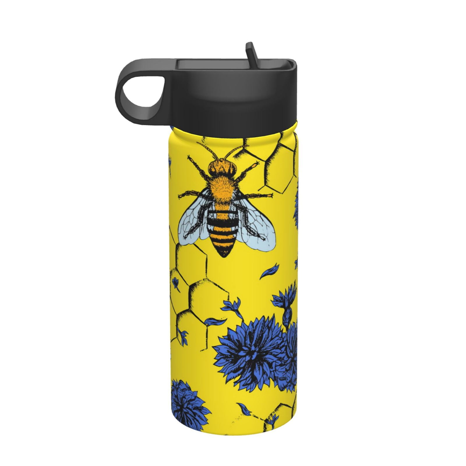 honey-bees-and-flowers-18-oz-water-bottle-with-straw-lid-insulated