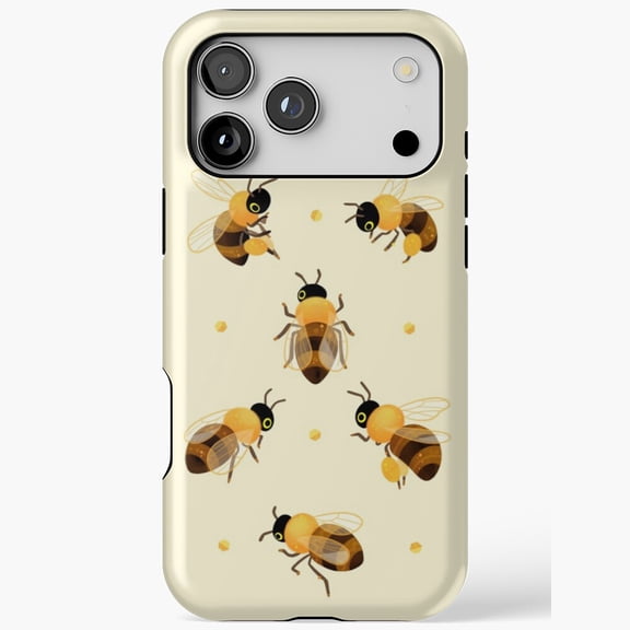 Honey Bees Insect Nature Pattern iPhone Case 17 16 15 14 13 12 11 Pro Max