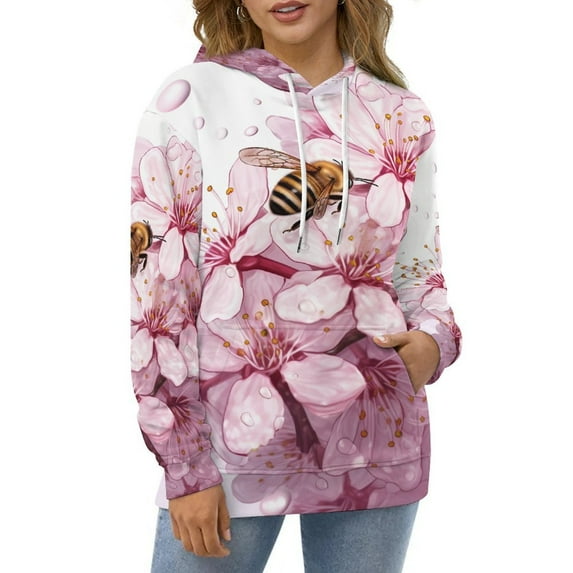 Honey Bees That Collect Nectar Hoodies Oversized Hoodie Women Long Sleeve Casual Sweatshirts
