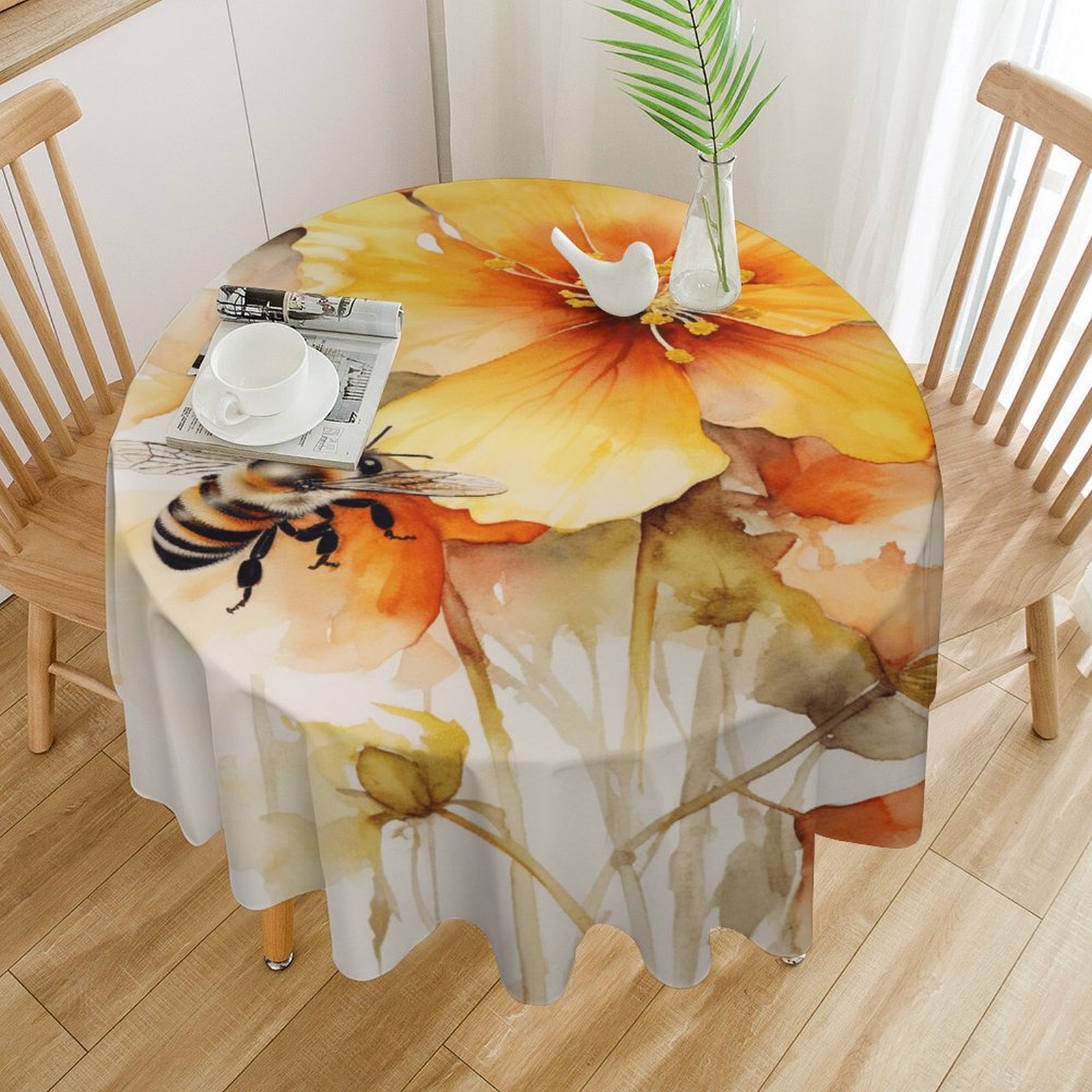 Nectar Table Honey Bees That Collect Nectar Round Polyester Tablelcoth Circular ...
