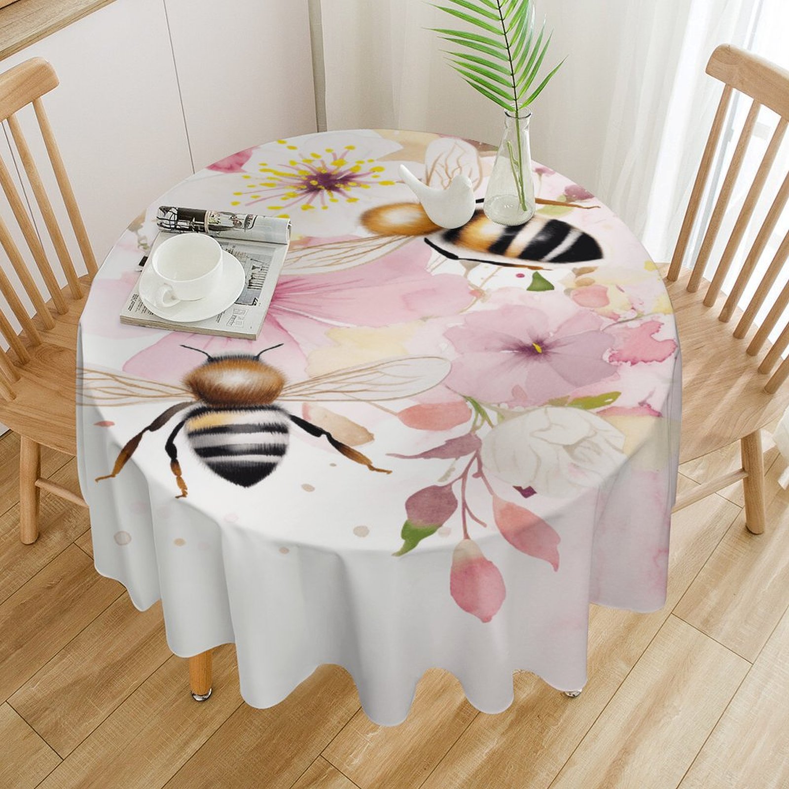 Nectar Table Honey Bees That Collect Nectar Table Cloth Round PVC Wedding Kitchen ...