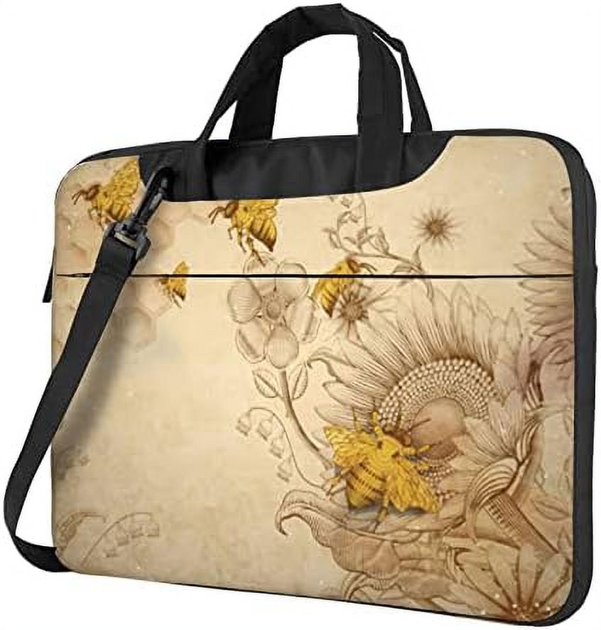 Honey Bees Wildflowers Laptop Case Bag Portable Shoulder Bag Carrying