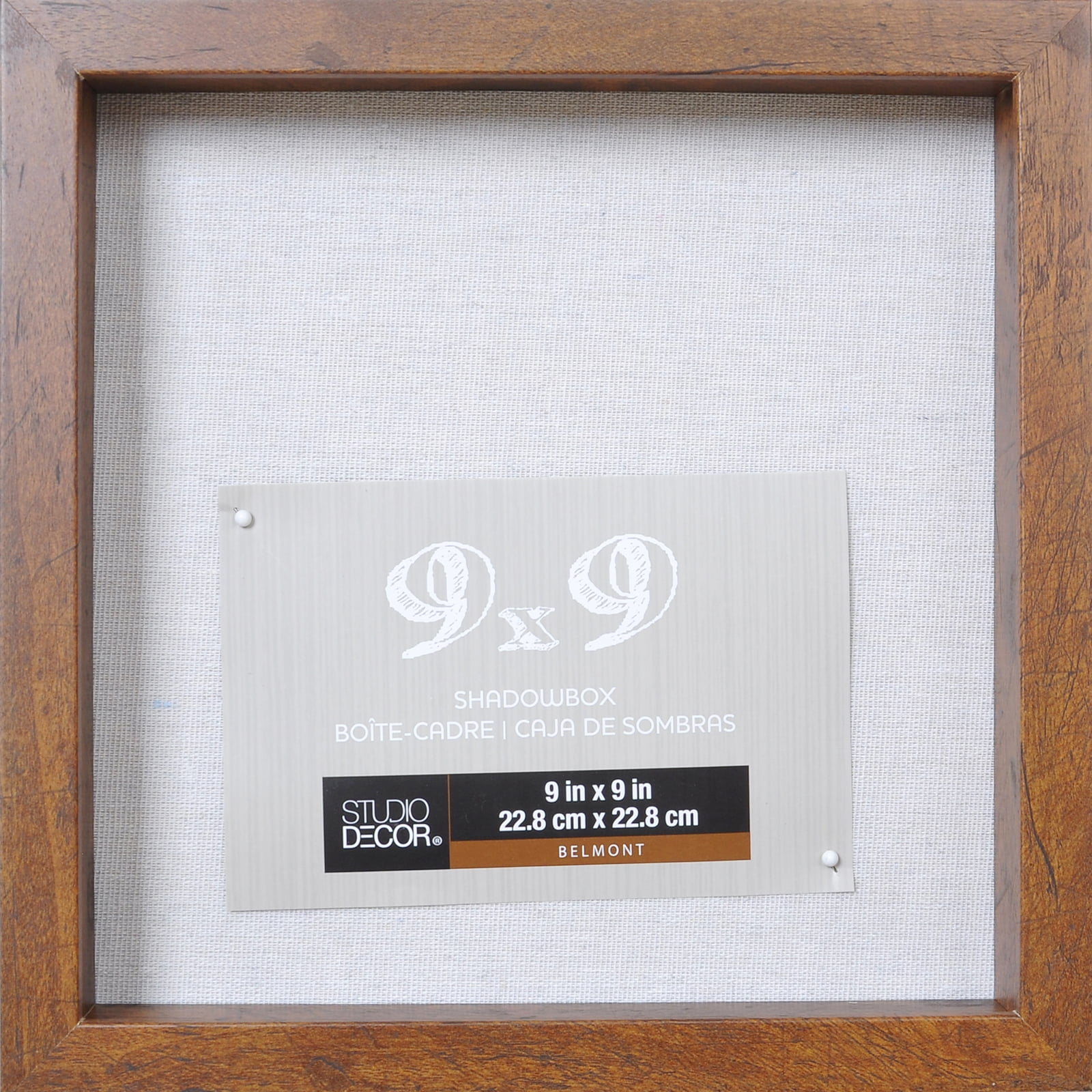 Honey Brown MDF and Glass 9" x 9" Shadow Box Frame