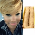 thumbnail image 1 of Honey Blonde Human Hair 27 Piece Quick Weave Bump Hair with Free Closure, Short Hair Pieces For Black Women (27), 1 of 1