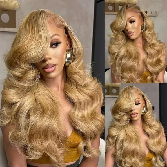 Honey Blonde Wig Human Hair, 13x6 Body Wave Lace Front Wigs Human Hair, Can Be Bleached, Dyed and Styled
