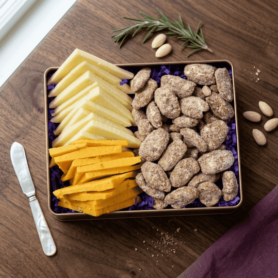 Sugar Plum Chocolates Pecan and Cheddar Cheese Gift Tin Father's Day Gift for Dad