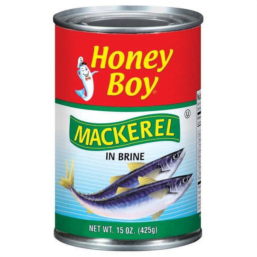 (6 pack) Honey Boy Canned Mackerel in Brine, 15 oz