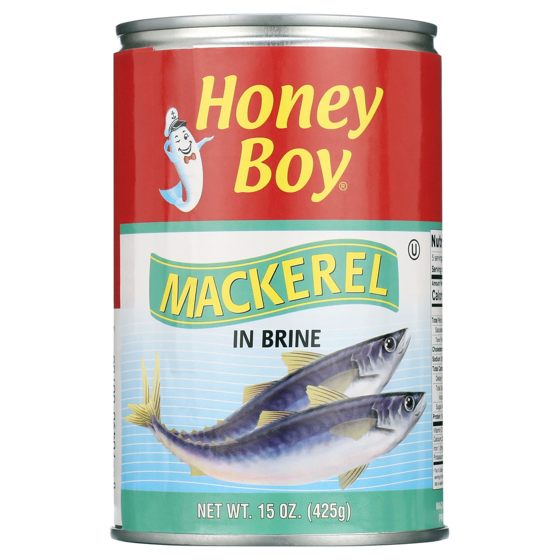 Honey Boy Canned Mackerel in Brine, 15 oz