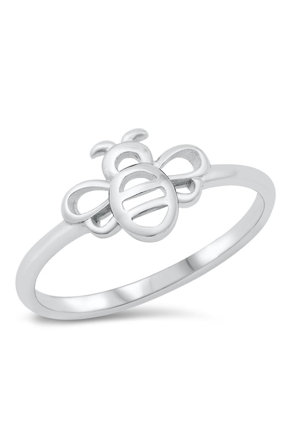 Honey Bumble Bee Personal Power Ring .925 Sterling Silver Band Jewelry Female Male Unisex Size 6