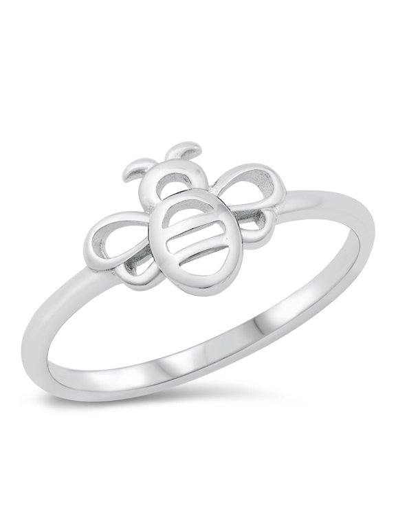 Honey Bumble Bee Personal Power Ring .925 Sterling Silver Band Jewelry Female Male Unisex Size 6