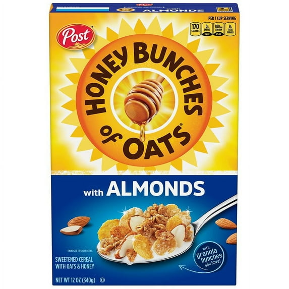 Honey Bunches of Oats Cereal With Almonds 12.0 oz Pack of 2