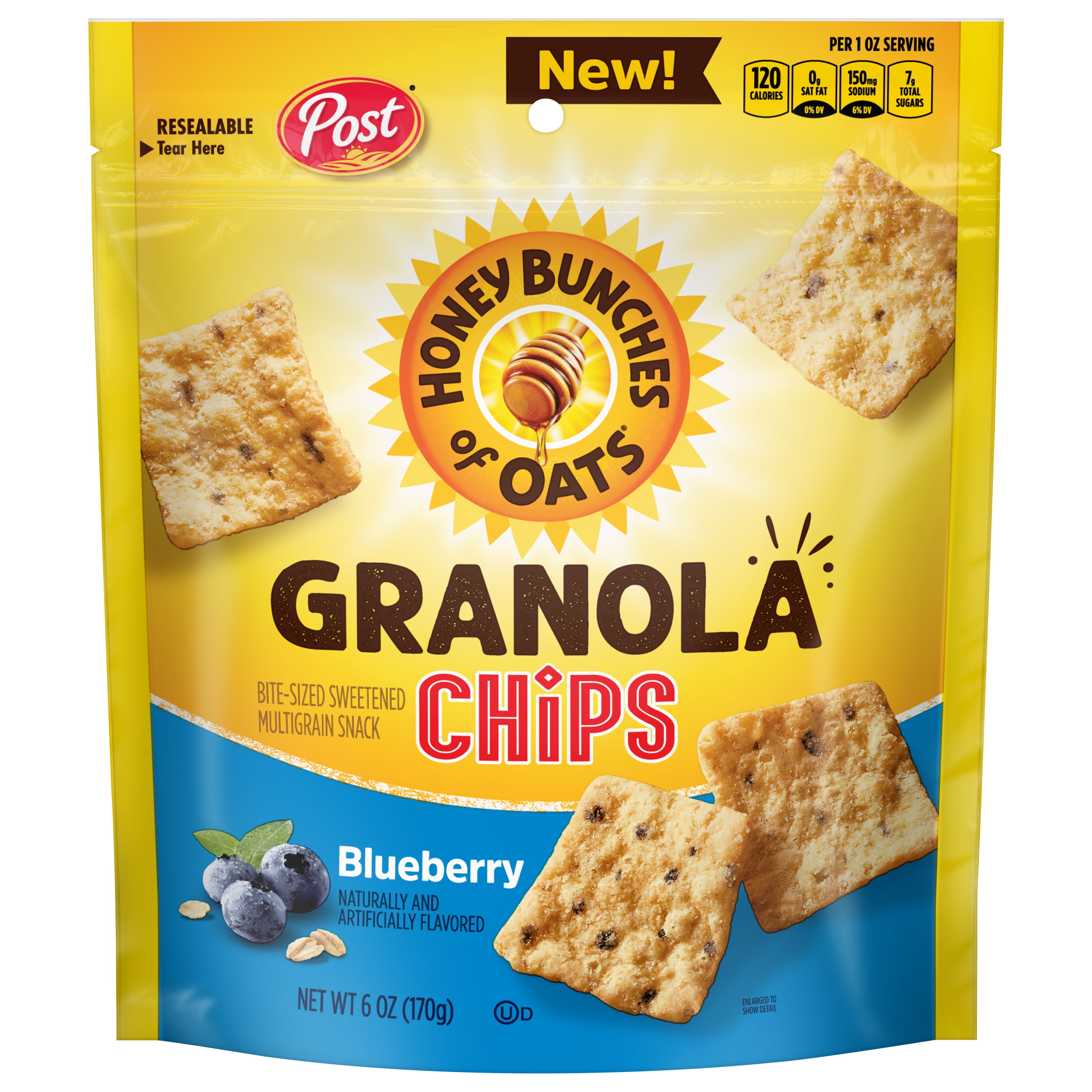 Honey Bunches of Oats Granola Chips Blueberry Flavor, 6 oz Bag