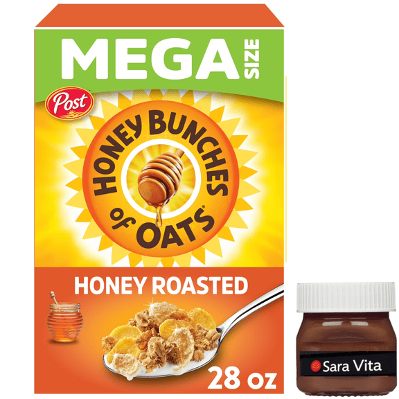Honey Bunches of Oats Honey Roasted Breakfast Cereal with Oats and Granola Clusters, 28 oz Box