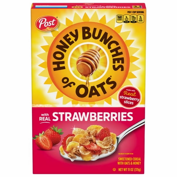 Honey Bunches of Oats Post of with Strawberries Breakfast Cereal (Pack of 5)