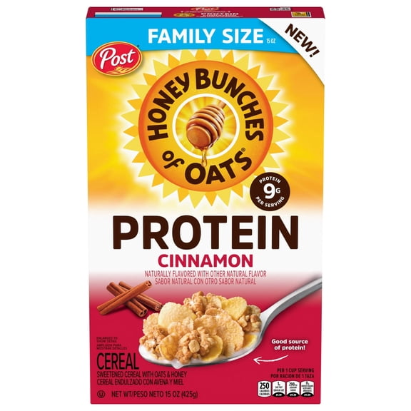 Honey Bunches of Oats Protein Cinnamon Cereal - 15 oz
