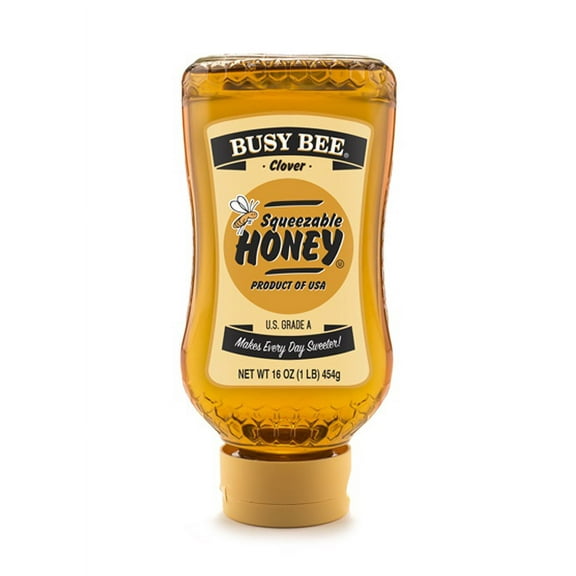 Honey Busy Bee Clover Squeeze Bottle 12 Case 16 Ounce