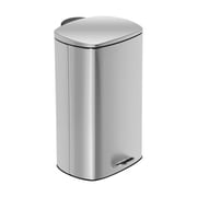 Honey Can Do Rectangular Stainless Steel Step Trash Can with Lid, 40-Liter